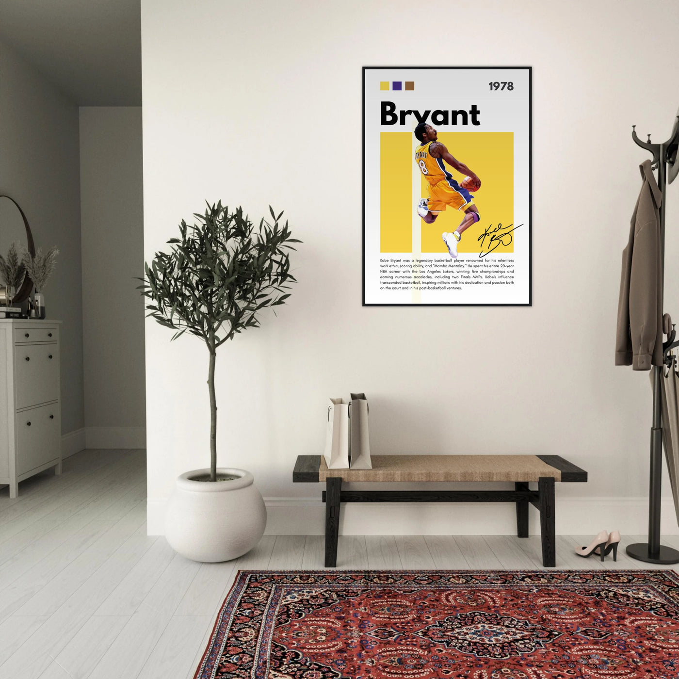 Kobe Bryant Number 24 Lakers Modern Print Vibrantwalls