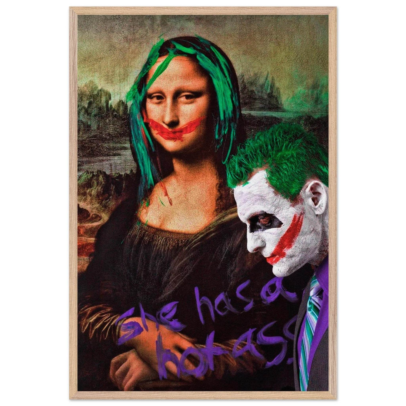 Joker & Mona Lisa Pop Art Mounted Framed Poster – Edgy, Eco-Friendly, & Ready to Hang in Your Choice of Frame & Size - Vibrantwalls