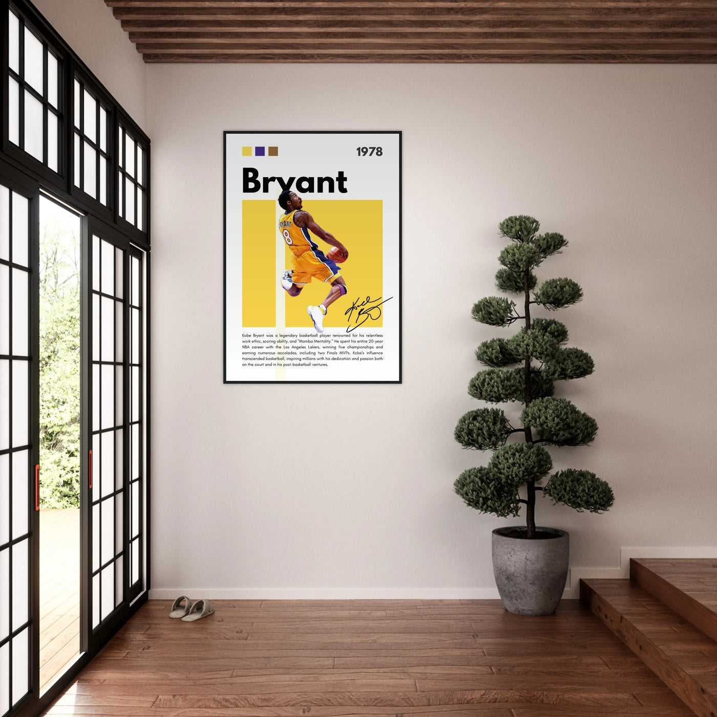 Kobe Bryant Number 24 Lakers Modern Print Vibrantwalls