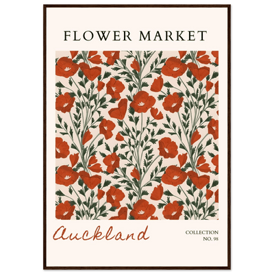Auckland Flower Market Framed Poster – Vibrant Poppy Art Print | Ready-to-Hang Floral Decor - Vibrantwalls