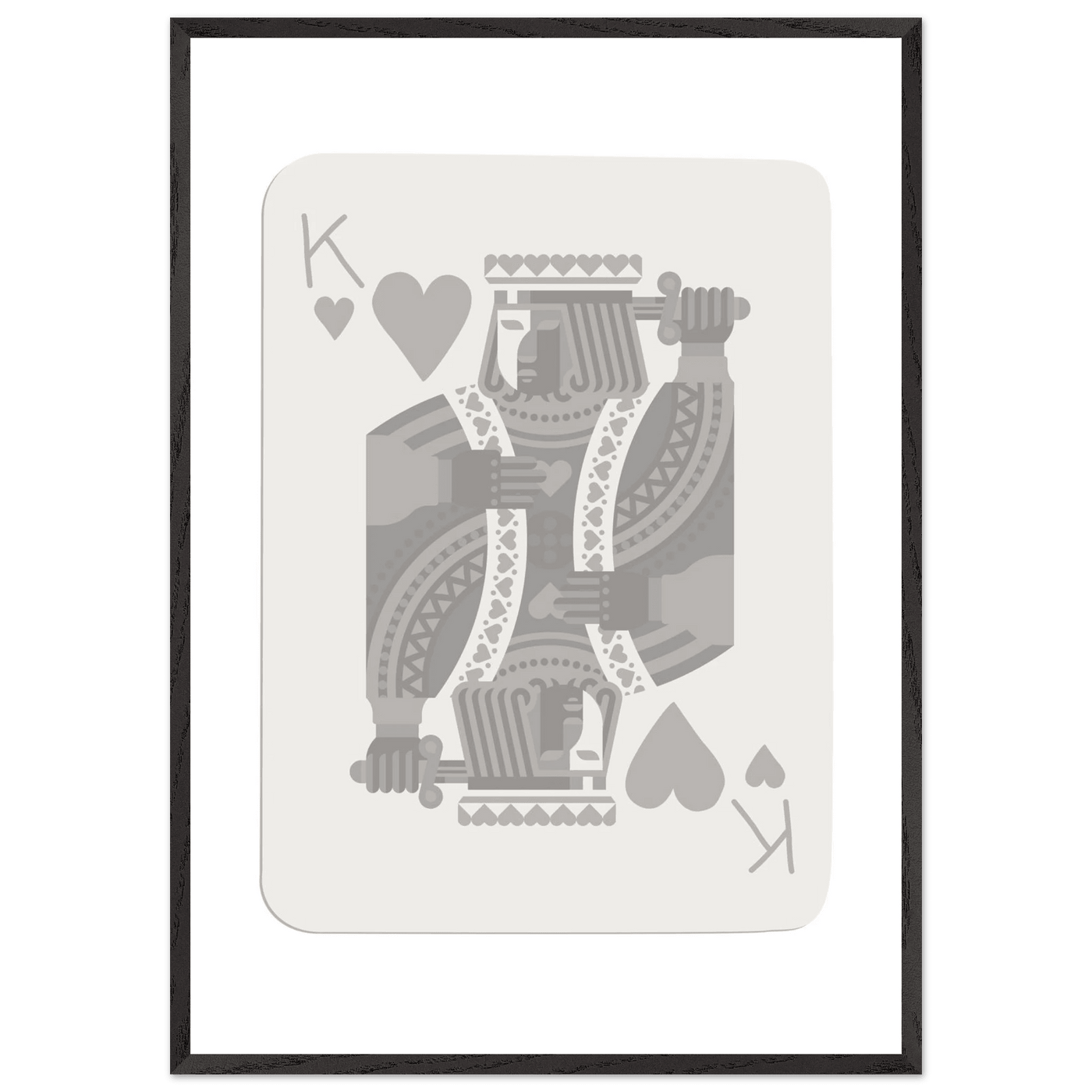 King of Hearts Poker Card Print - Modern Art Framed Poster, Eco-Friendly Wood Frame in Your Choice of Finish - Vibrantwalls