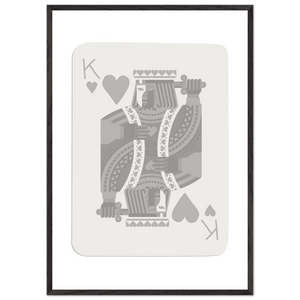 King of Hearts Poker Card Print - Modern Art Framed Poster, Eco-Friendly Wood Frame in Your Choice of Finish - Vibrantwalls