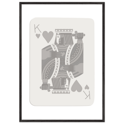 King of Hearts Poker Card Print - Modern Art Framed Poster, Eco-Friendly Wood Frame in Your Choice of Finish - Vibrantwalls