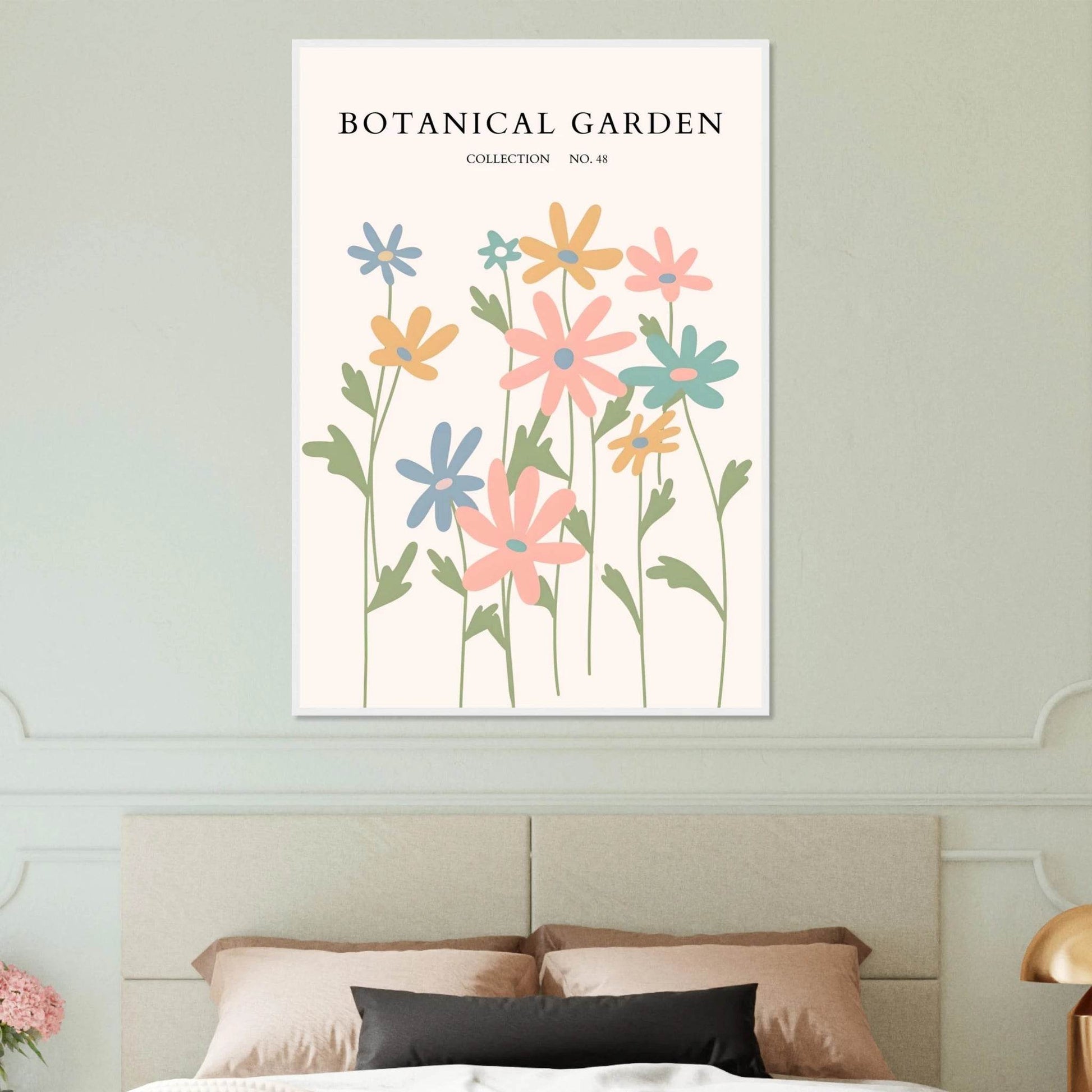 Botanical Garden Framed Poster – Whimsical Pastel Floral Art Print | Ready-to-Hang Wall Decor - Vibrantwalls