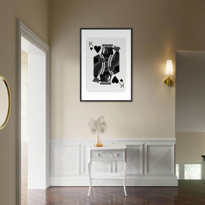 King of Spades Modern Minimalist Poker Card Art - Mounted Framed Poster, Eco-Friendly Wood Frame in Your Choice of Style - Vibrantwalls