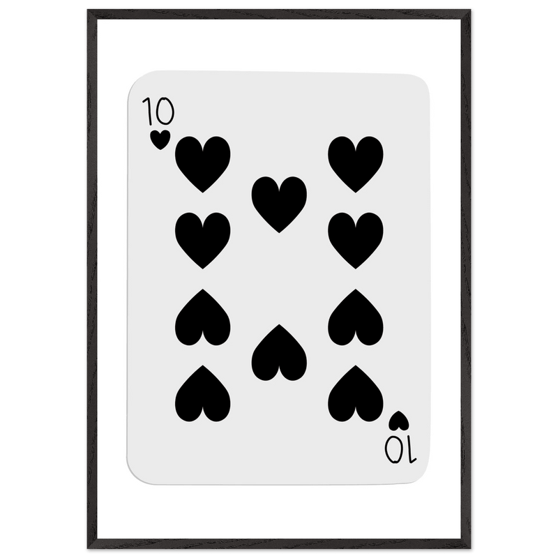 Ten of Hearts Custom Playing Cards Framed Poster Wall Art - Vibrantwalls