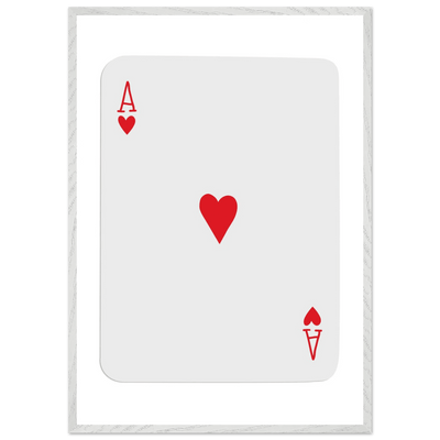 Ace of Hearts Poker Card Print - Framed Wall Art, Eco-Friendly Wood Frame in Your Choice of Style - Vibrantwalls