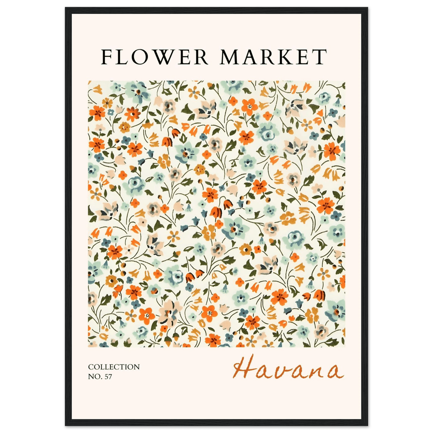 Flower Market 'Havana' Framed Poster – Vibrant Floral Art Print | Ready-to-Hang in Various Sizes & Frame Styles - Vibrantwalls