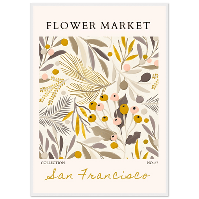 San Francisco Flower Market Collection Framed Poster – Botanical Golden Hues & Abstract Art Prints | Ready-to-Hang - Vibrantwalls
