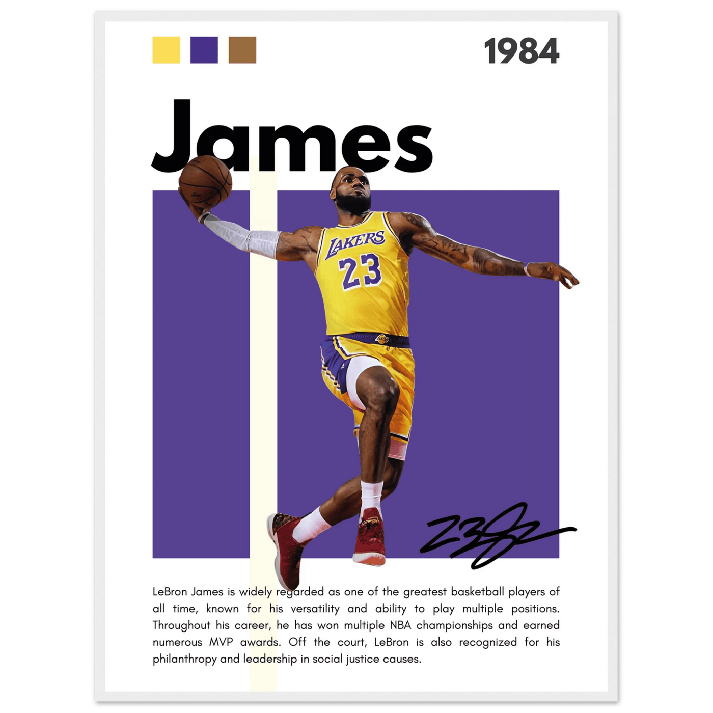 LeBron James Lakers Championship Vintage Art Print - Vibrantwalls