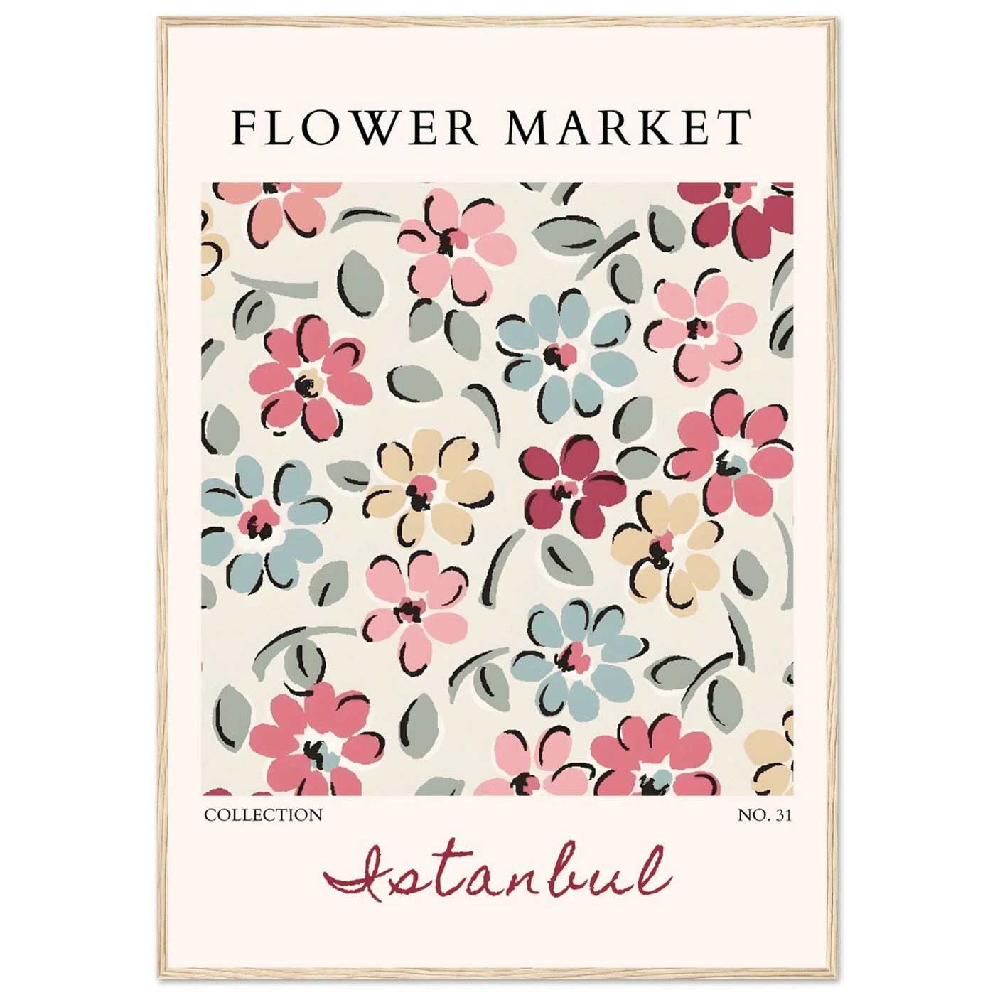 Flower Market Istanbul Art Print – Vibrant Floral Abstract Framed Poster | Ready-to-Hang Decor - Vibrantwalls