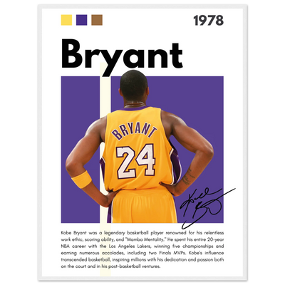 Kobe Bryant Mamba Mentality Lakers Framed Poster 60x80 cm 24x32″ White frame Vibrantwalls
