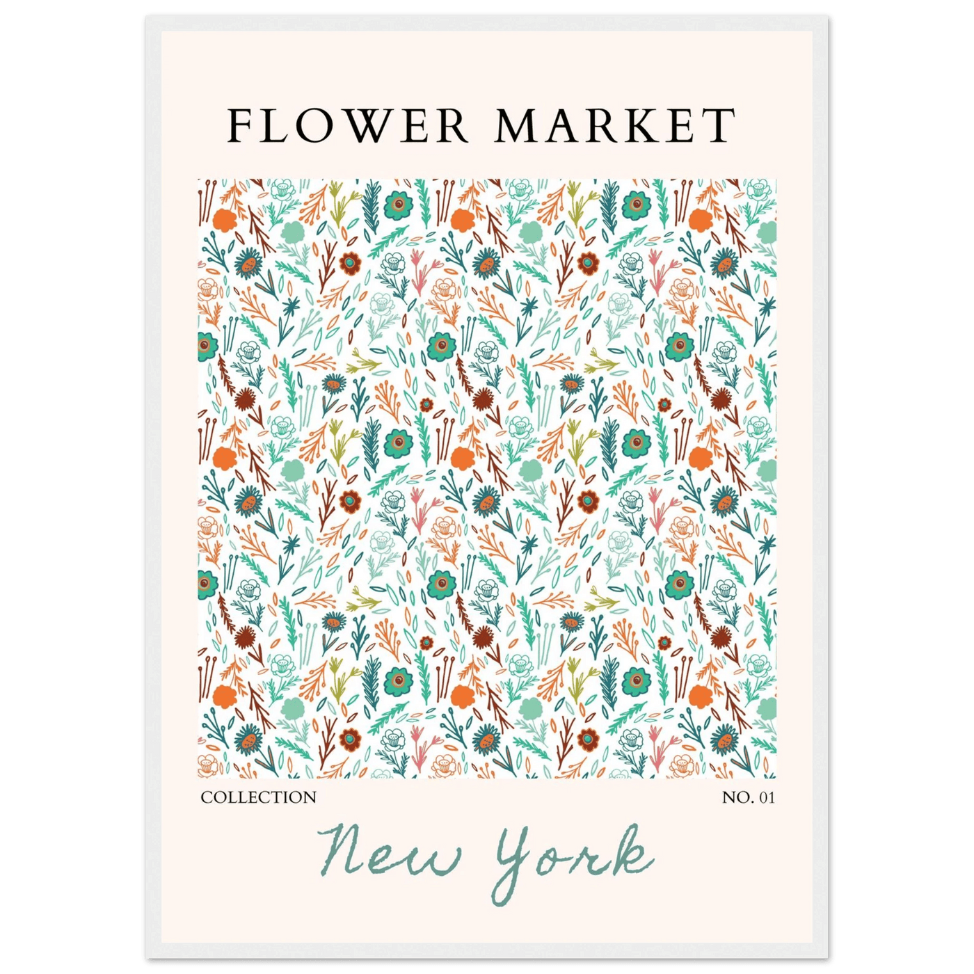 Flower Market New York Framed Poster – Whimsical Floral Art Print | Ready-to-Hang in Your Choice of Frame - Vibrantwalls