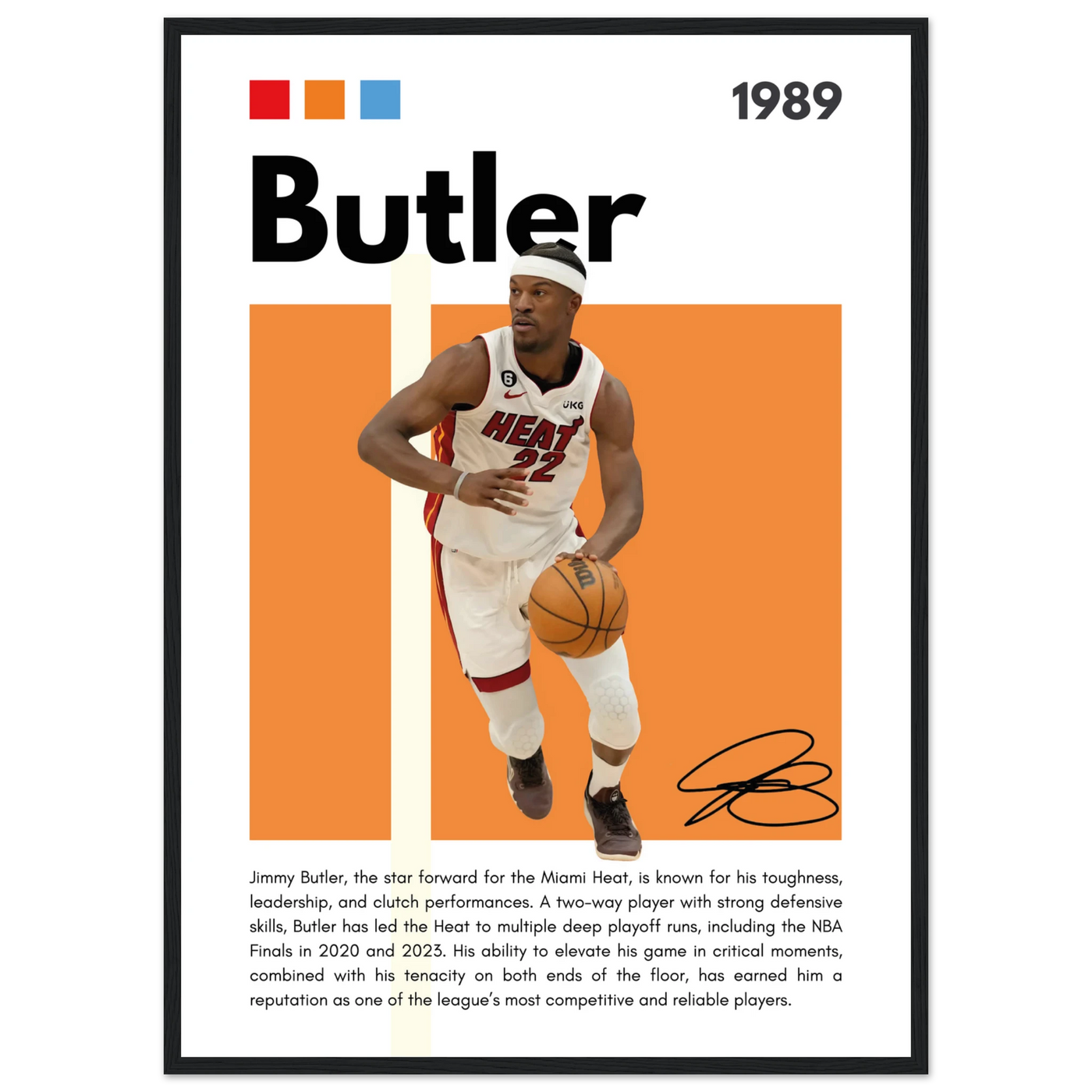 Jimmy Butler Heat Culture Miami Framed Poster 50x70 cm 20x28″ Black frame Vibrantwalls