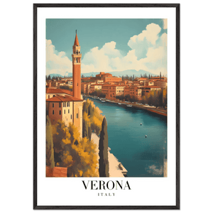 Verona Italy Framed Poster – Vintage Italian Travel Wall Art with Wooden Frame - Vibrantwalls