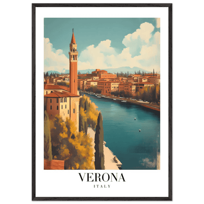 Verona Italy Framed Poster – Vintage Italian Travel Wall Art with Wooden Frame - Vibrantwalls
