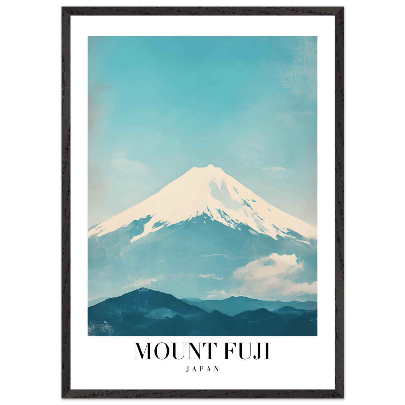 Mount Fuji Japan Framed Poster – Serene Vintage Travel Wall Art with Wooden Frame - Vibrantwalls