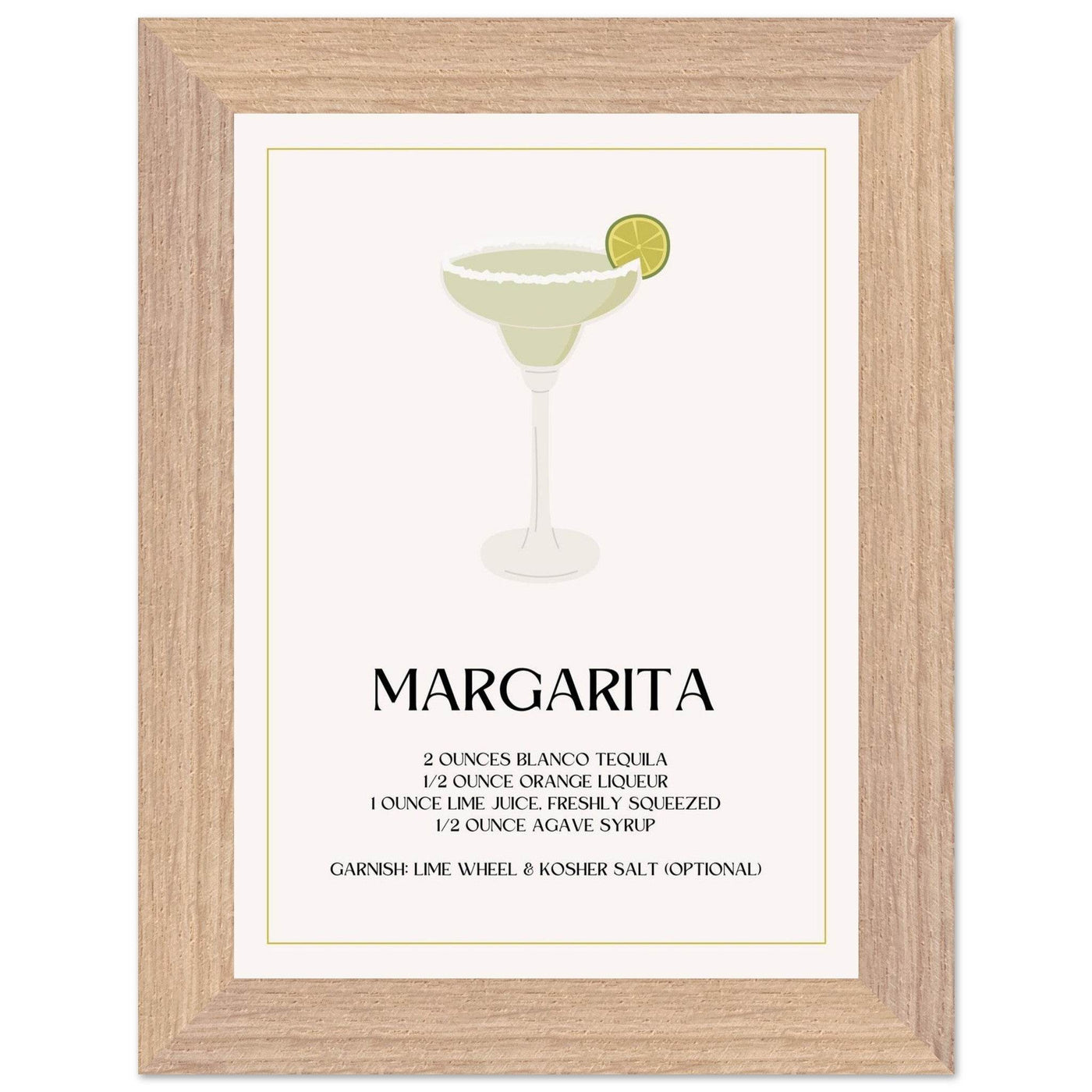 Margarita Cocktail Recipe Tequila Lime Salt Rim - Vibrantwalls