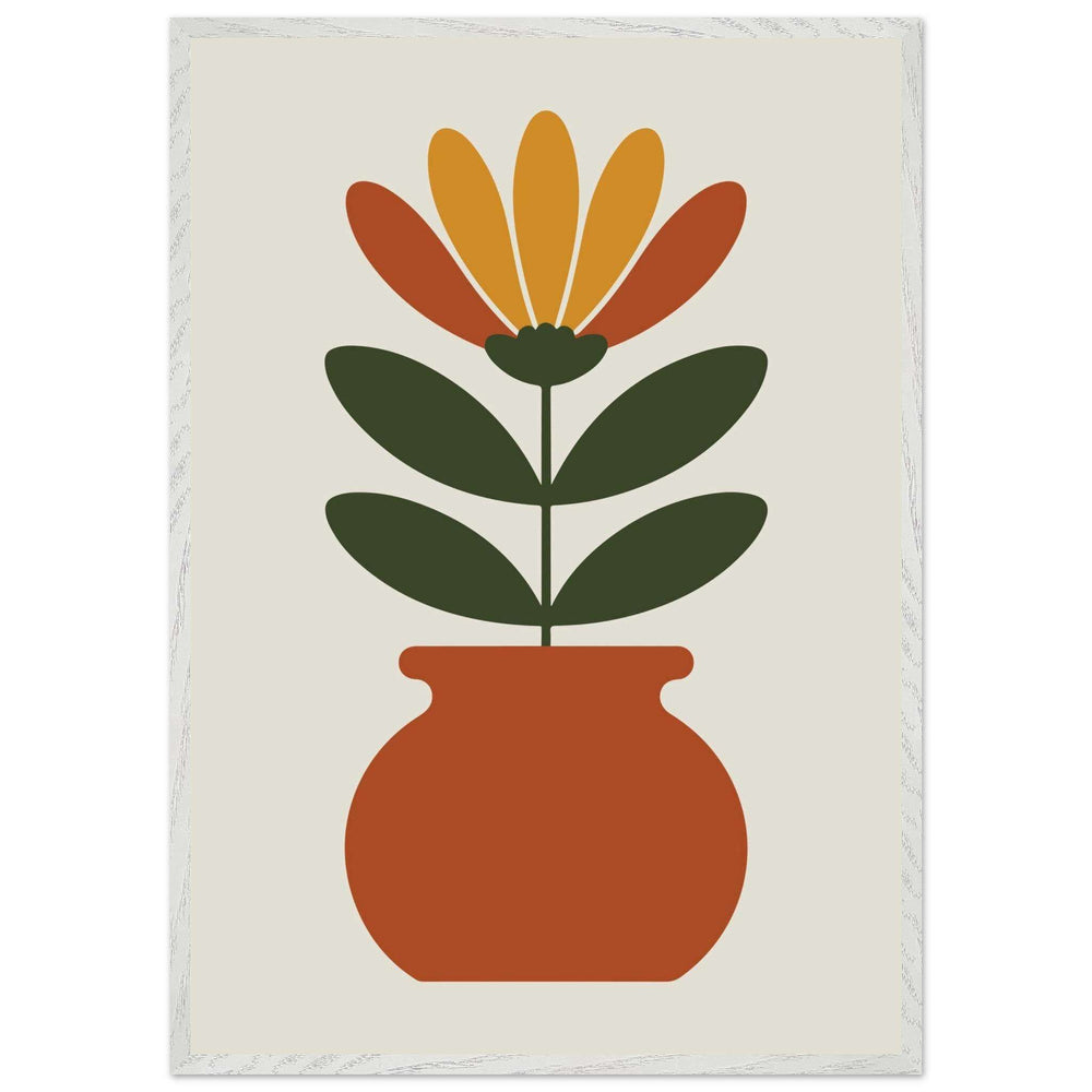 Floral Pot Abstract Botanical Decor Wall Art - Vibrantwalls