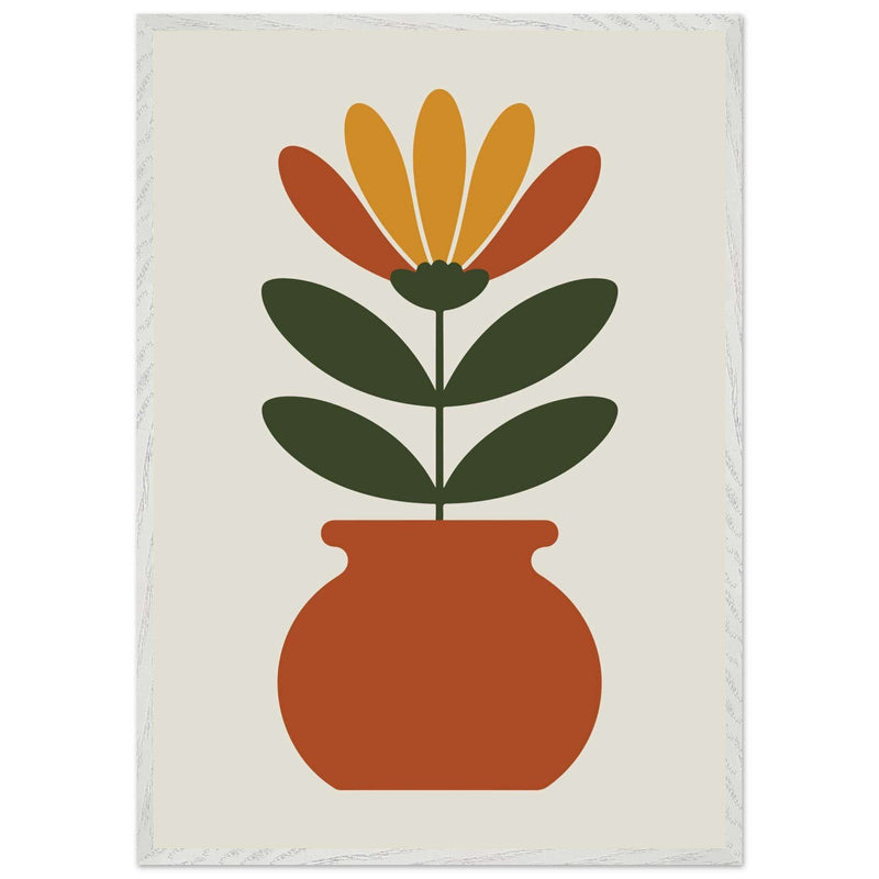 Floral Pot Abstract Botanical Decor Wall Art - Vibrantwalls