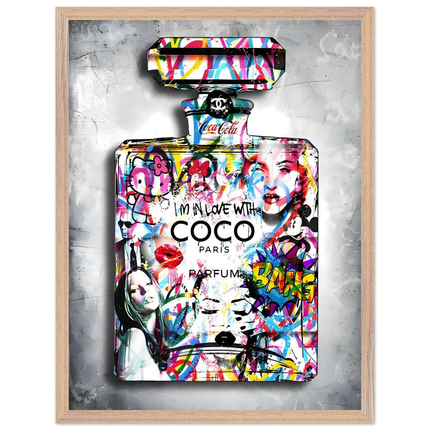 Vibrant Pop Art Chanel Perfume Bottle Print - Graffiti Chic Wall Decor for Fashion Lovers - Vibrantwalls