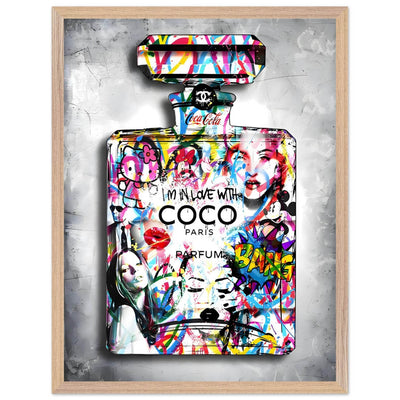 Vibrant Pop Art Chanel Perfume Bottle Print - Graffiti Chic Wall Decor for Fashion Lovers - Vibrantwalls