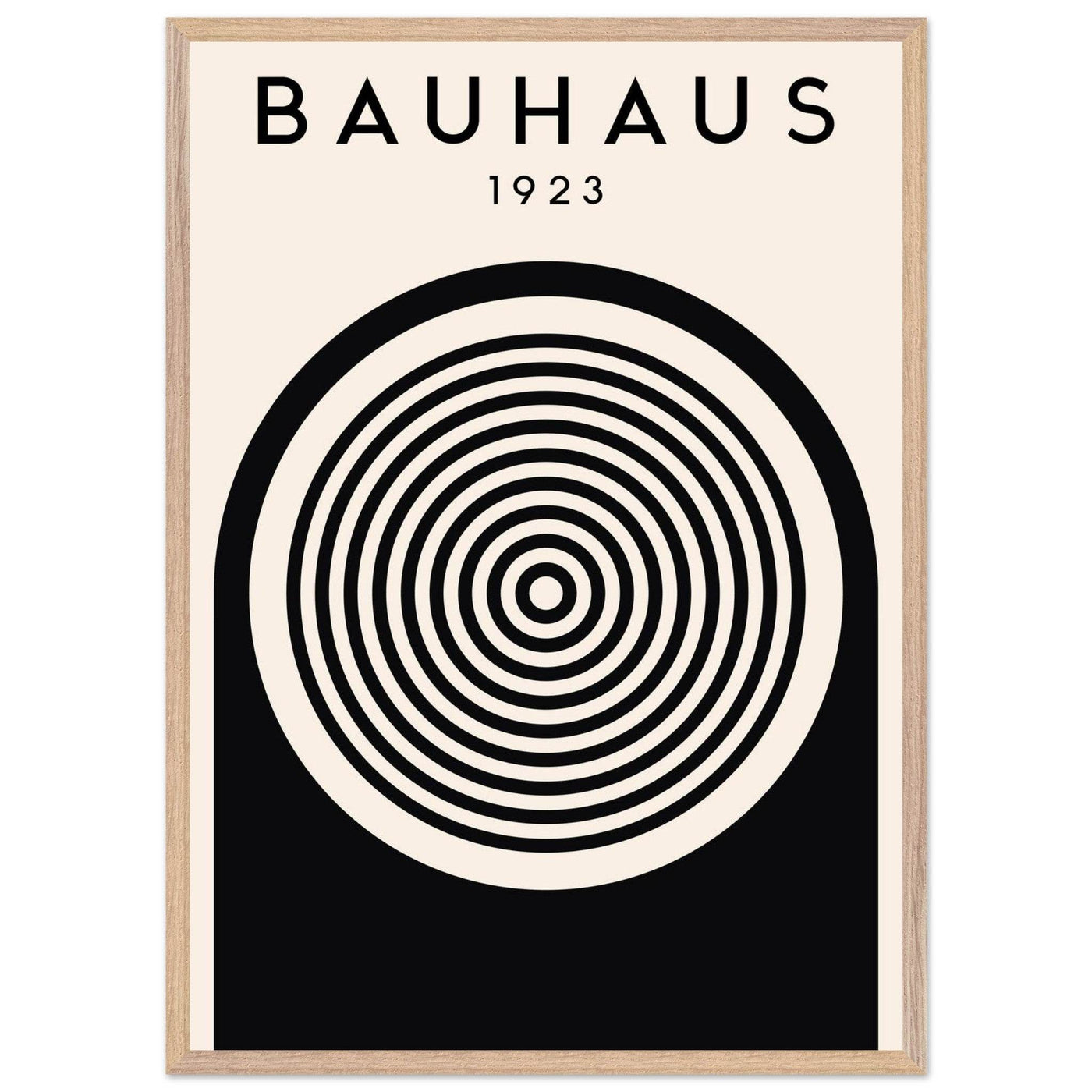Bauhaus Black and White Art - Concentric Circle Design - Vibrantwalls