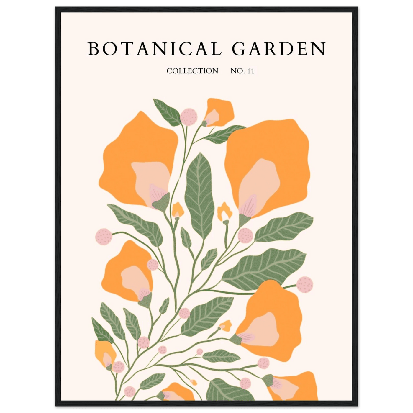 Botanical Garden Collection Framed Poster – Warm Floral Art Print | Ready-to-Hang in Various Sizes & Frame Styles - Vibrantwalls