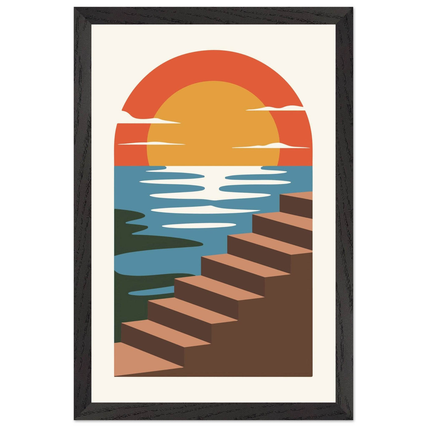 Coastal Steps Sunset Poster - Vibrantwalls
