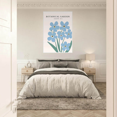 Botanical Garden Forget-Me-Nots Framed Poster - Soft Blue Floral Art Print | Ready-to-Hang Wall Decor - Vibrantwalls
