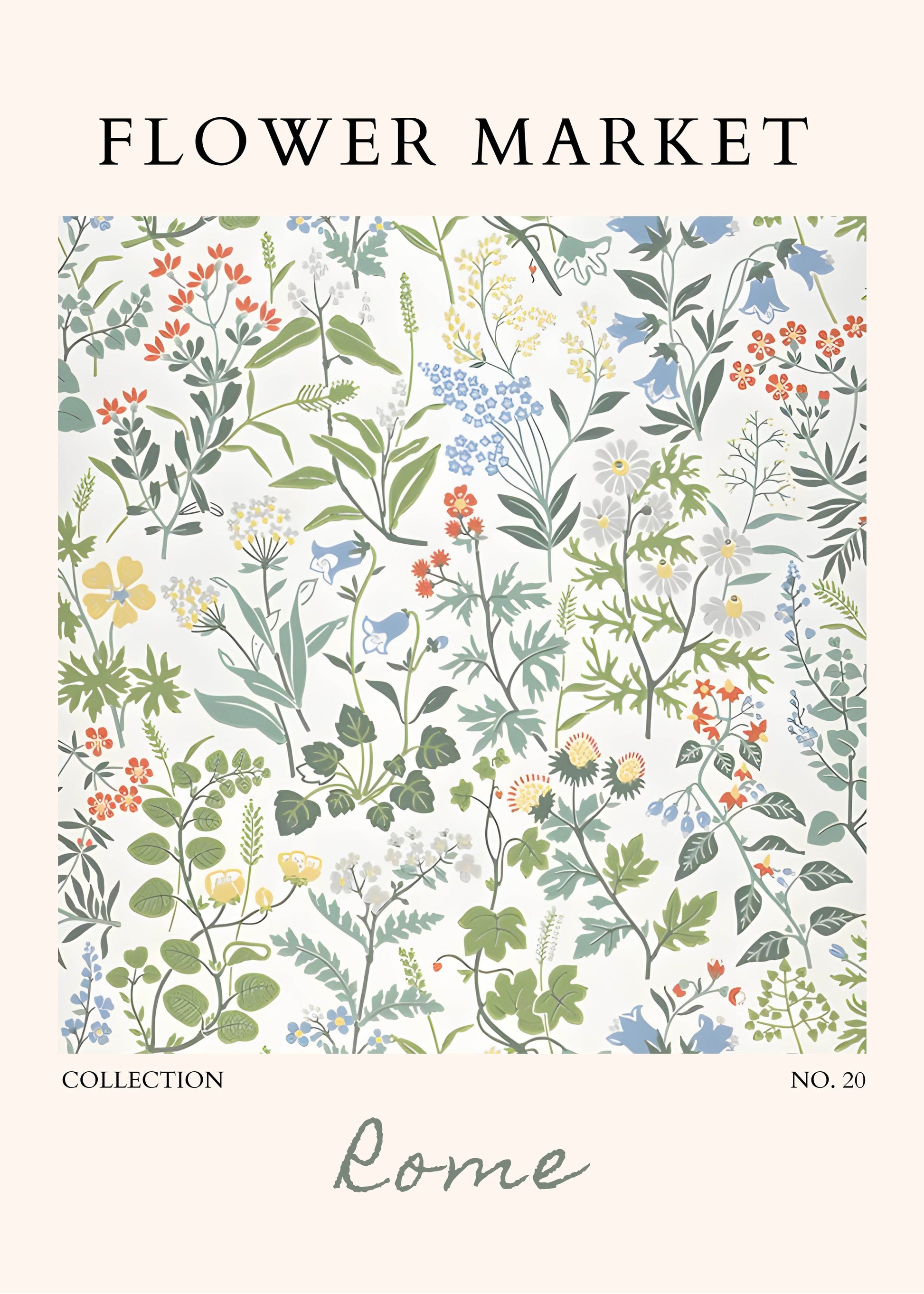 Abstract Floral Framed Poster – Pastel Blossom & Leaf Art Prints | Ready-to-Hang Wall Decor - Vibrantwalls