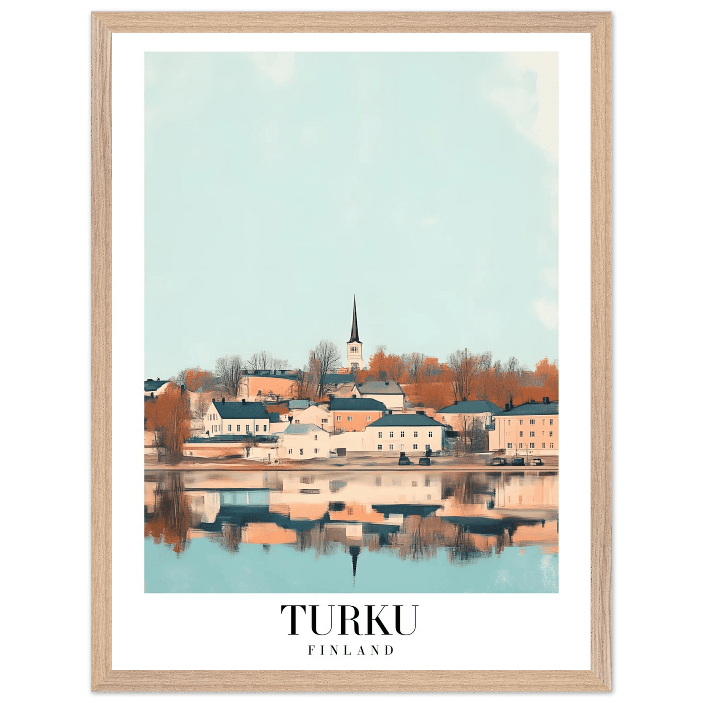 Turku Finland Framed Poster – Serene Nordic Travel Wall Art with Wooden Frame - Vibrantwalls