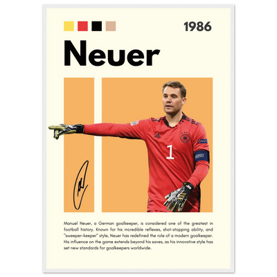 Manuel Neuer Goalkeeper Framed Football Legend Poster A1 (59.4 x 84.1 cm) White frame Vibrantwalls