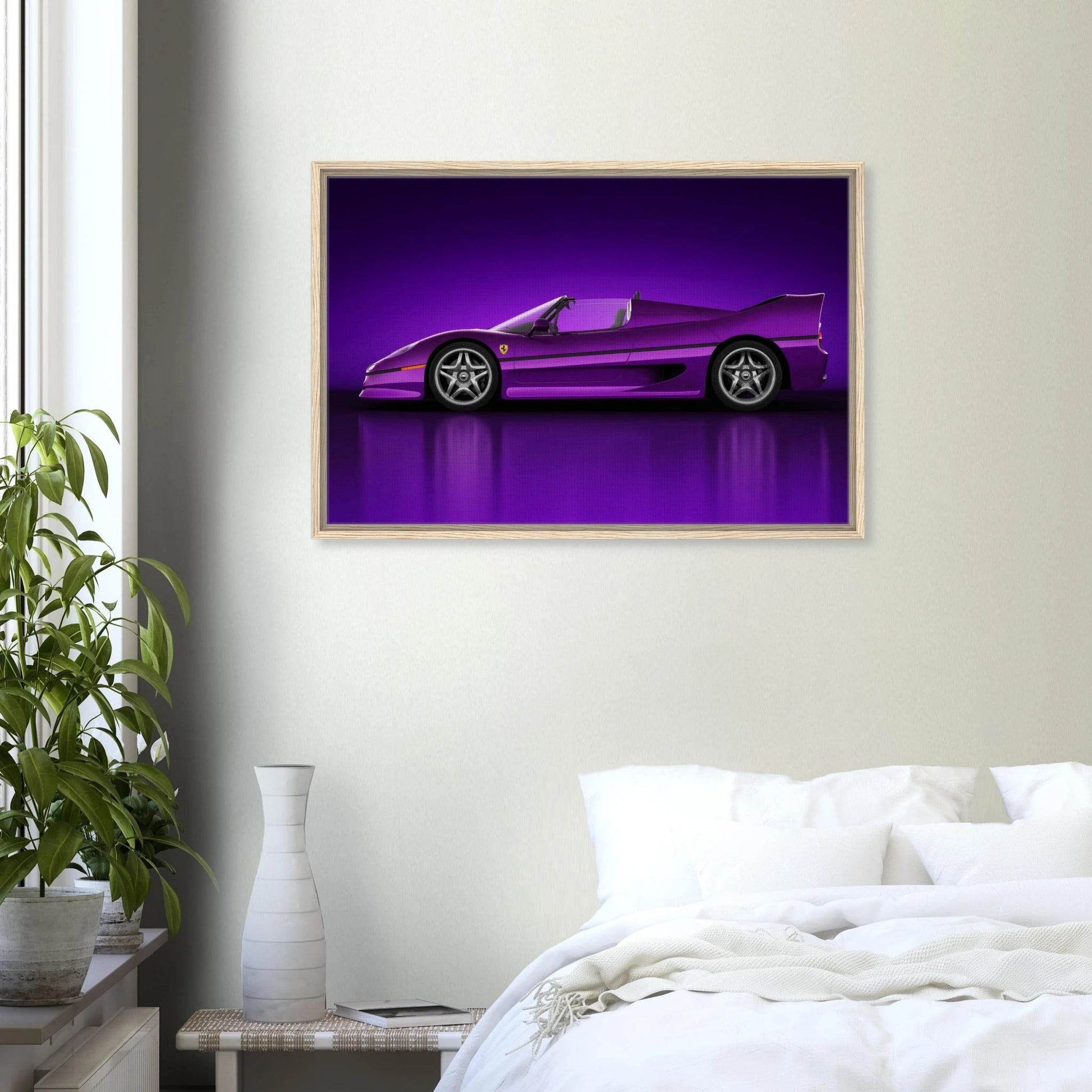 Ferrari F50 Framed Canvas Retro F40 Enzo 458 Ferrari Cars Wall Art - Vibrantwalls