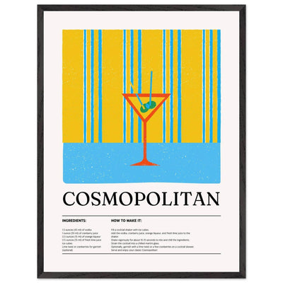 Cosmopolitan Cocktail Recipe City Chic Bar Print - Vibrantwalls