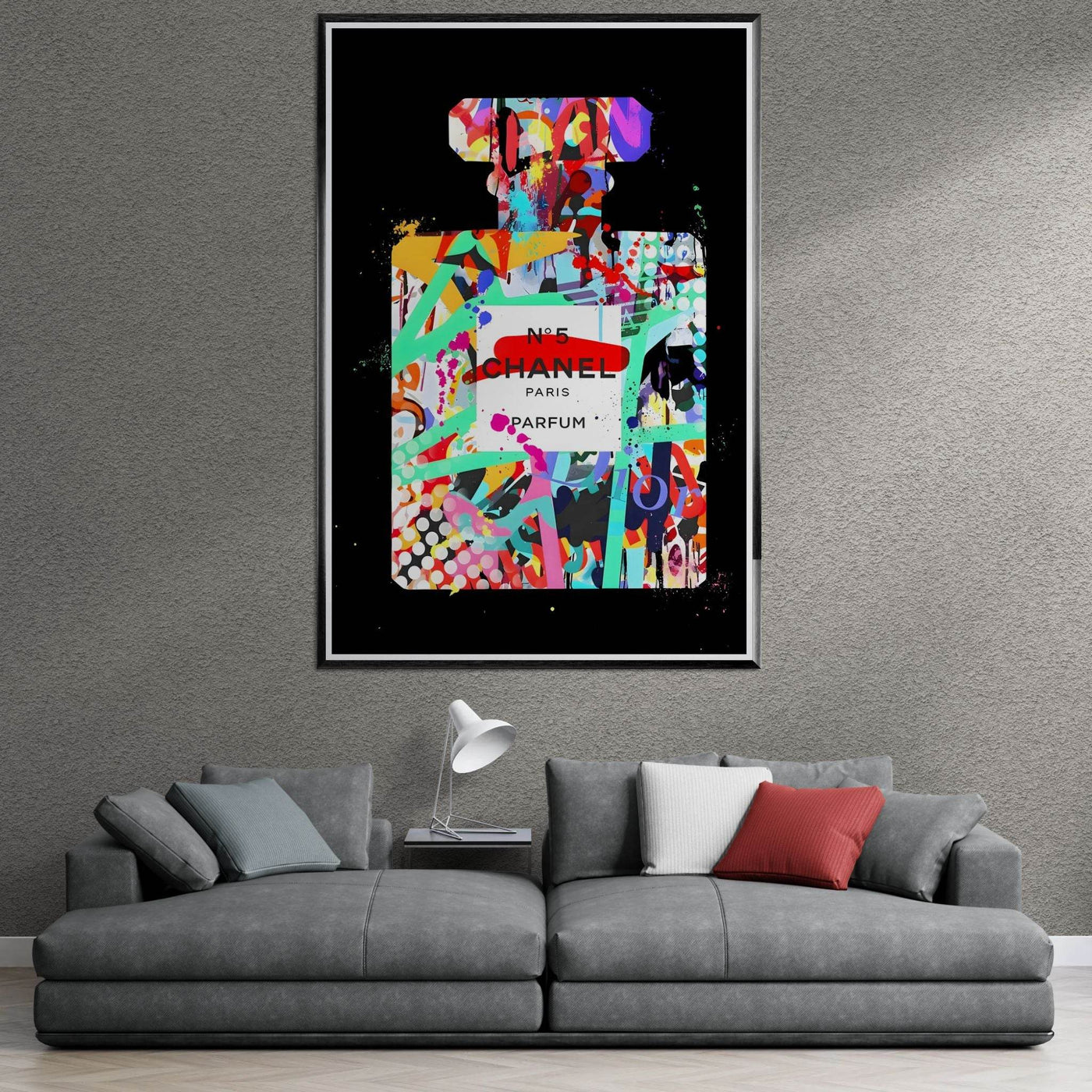 Vibrant Pop Art Chanel No. 5 Perfume Print - Framed & Ready-to-Hang - Vibrantwalls