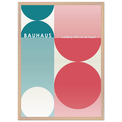 Bauhaus Retro Art Print in Teal and Coral for Unique Retro Decor - Vibrantwalls