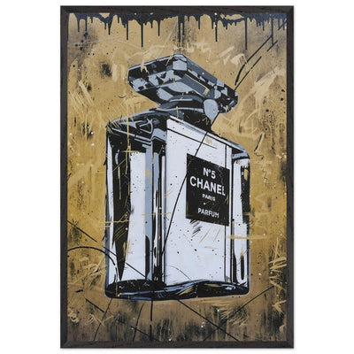Abstract Chanel N°5 Art Print - Luxury Perfume Wall Art in Premium Mounted Frame - Vibrantwalls
