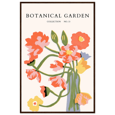 Botanical Garden Framed Poster - Abstract Floral Art Print | Warm Hues & Nature-Inspired Decor - Vibrantwalls