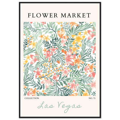 Flower Market Collection Framed Poster – Las Vegas Botanical Bliss Print | Ready-to-Hang Floral Art - Vibrantwalls