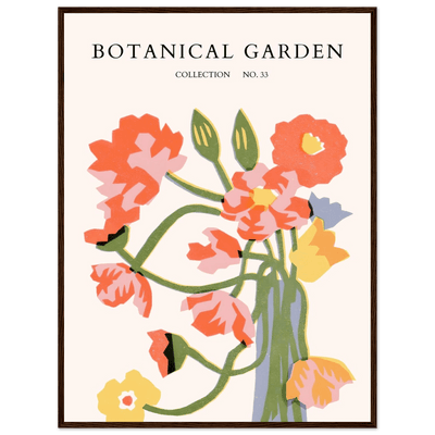 Botanical Garden Framed Poster - Abstract Floral Art Print | Warm Hues & Nature-Inspired Decor - Vibrantwalls