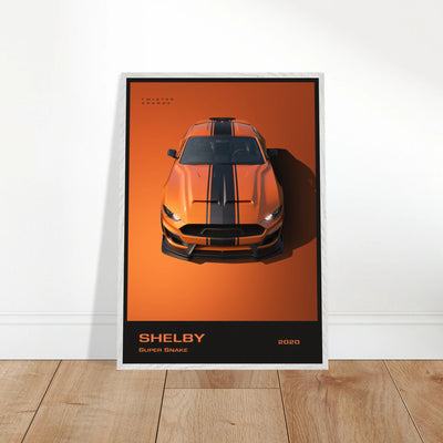 Shelby Super Snake 2020 "Twister Orange" Framed Poster | Modern Automotive Art, Ready-to-Hang Premium Quality Vibrantwalls