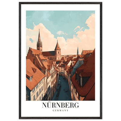 Nürnberg Germany Framed Poster – Vintage Travel Wall Art with Wooden Frame - Vibrantwalls