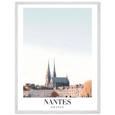 Nantes France Cathedral Framed Poster - Minimalist Travel Wall Art in Your Choice of Size & Frame - Vibrantwalls