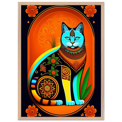 Boho Chic Cat Art - Vibrantwalls