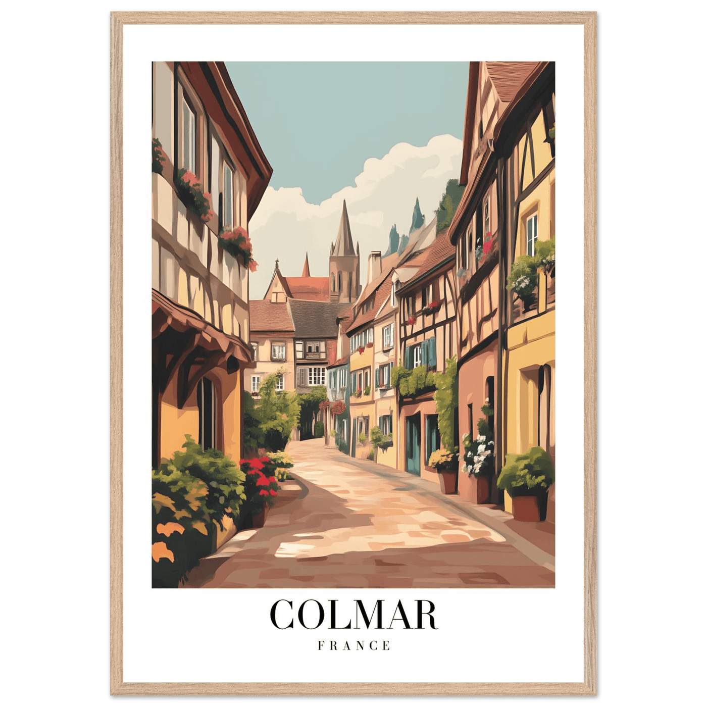 Colmar France Framed Poster – Vintage European Village Wall Art with Wooden Frame - Vibrantwalls