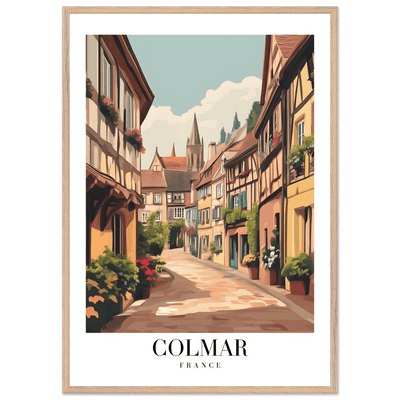 Colmar France Framed Poster – Vintage European Village Wall Art with Wooden Frame - Vibrantwalls