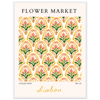 Lisbon Flower Market Framed Poster – Vibrant Floral Art Print | Ready-to-Hang Wall Decor - Vibrantwalls
