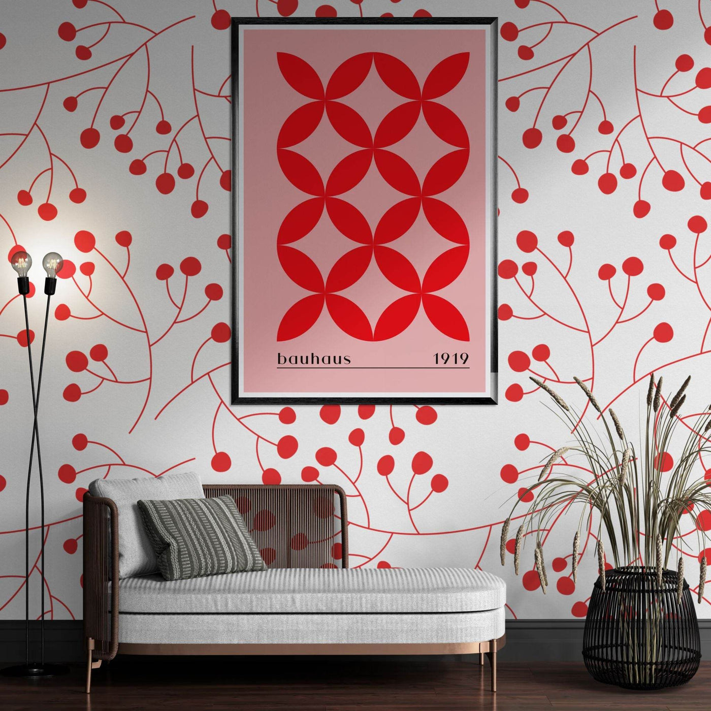 Bauhaus Minimalist Bold Red Geometric Design - Vibrantwalls