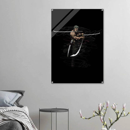 Roronoa Zoro Inspired Acrylic Print – Dynamic, Durable, Modern Anime Wall Art - Vibrantwalls